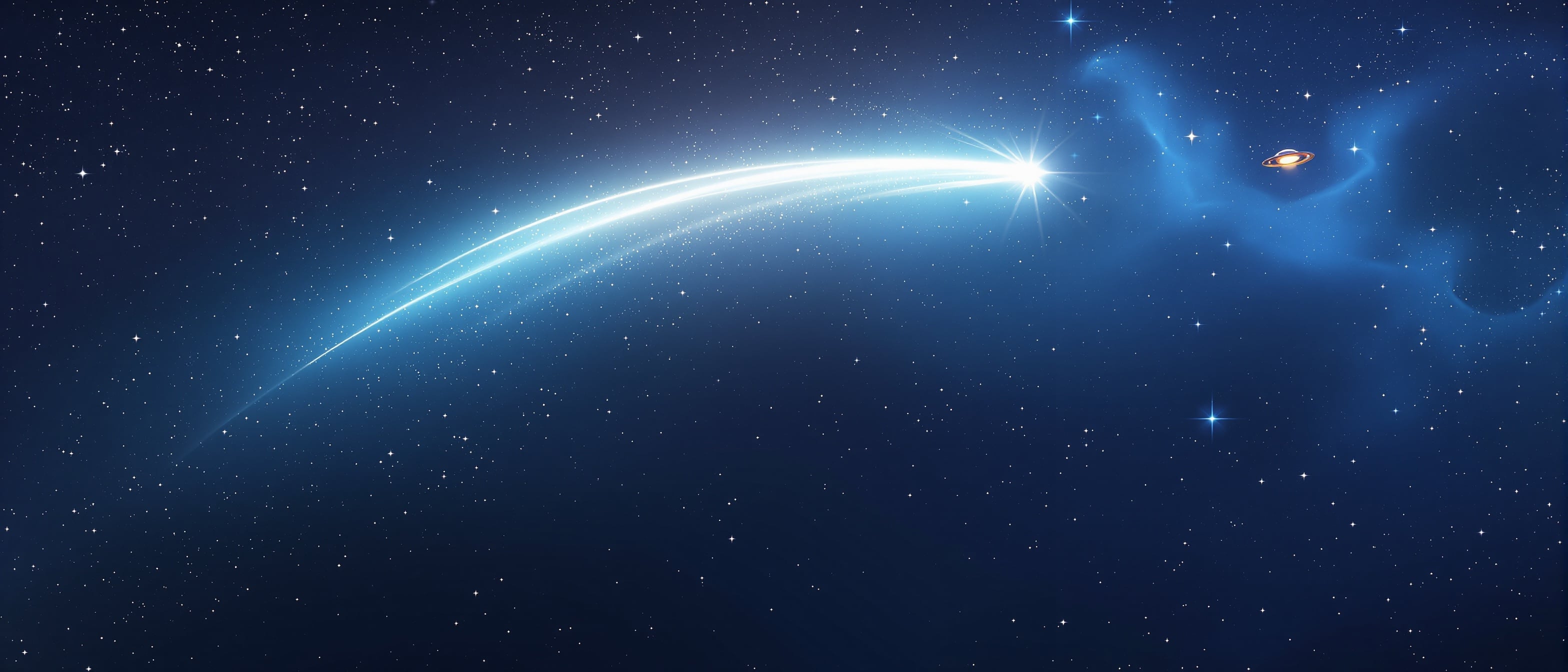 Cosmic career trajectory visual with stars and nebula